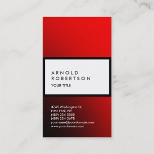Strip Red White Trendy Beruflich Business Card Visitenkarte