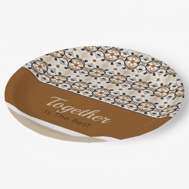 Stripe Accented Designer Pappteller (Schrägansicht)