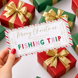 Stripe-Angel-Fischerei-Ausflug-Weihnachts-Geschenk Einladung