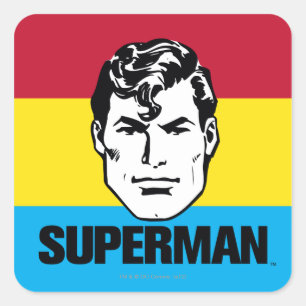 Stripe Boy - Superman Quadratischer Aufkleber
