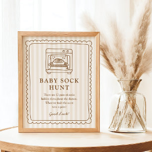 Stripe Bun in der Schwangerschaft Baby Socken Jagd Poster