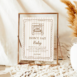 Stripe Bun in the Oven Don’t Say Baby Game Poster