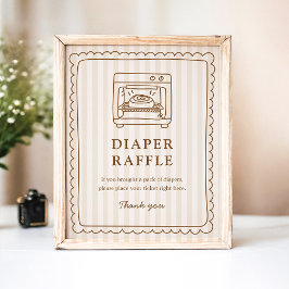 Stripe Bun in the Oven Shower Diaper Raffle Game Poster