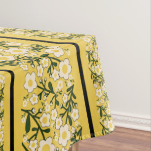 Stripe Dainty Blume Lemon Gelber Hintergrund Tischdecke