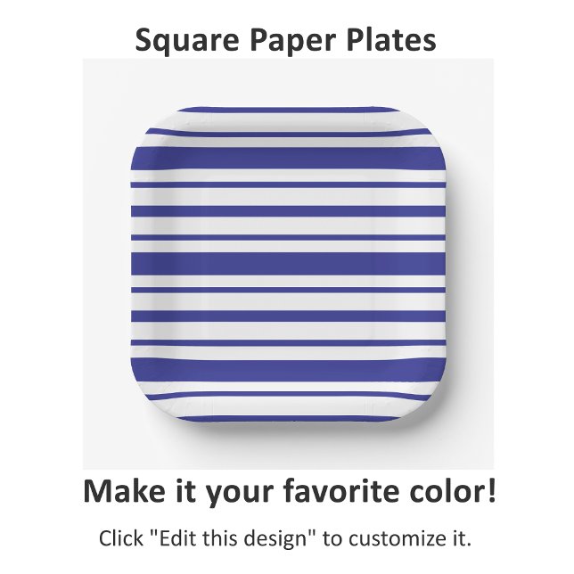Stripe Design Muster Quadratisch Pappteller (Von Creator hochgeladen)