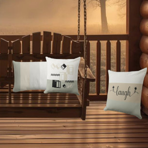Stripe Earth Tones "Laugh" Dekoratives Wurfkissen Kissen