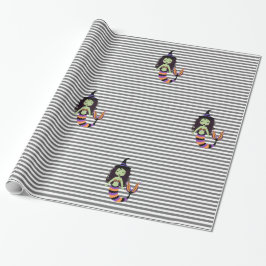 Stripe Halloween Meerjungfrau Hexe WRAP Geschenkpapier