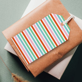 Stripe Pattern Modern Colorful Christmas Cheer Geschenkanhänger