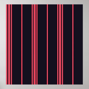 Stripe pattern with navy blue, white and red verti poster