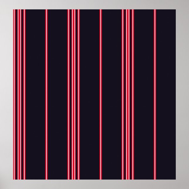 Stripe pattern with navy blue, white and red verti poster (Vorne)