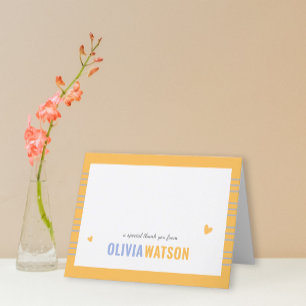 Stripe Personalisiert Dankeschön an geklappte Wert Feiertagskarte