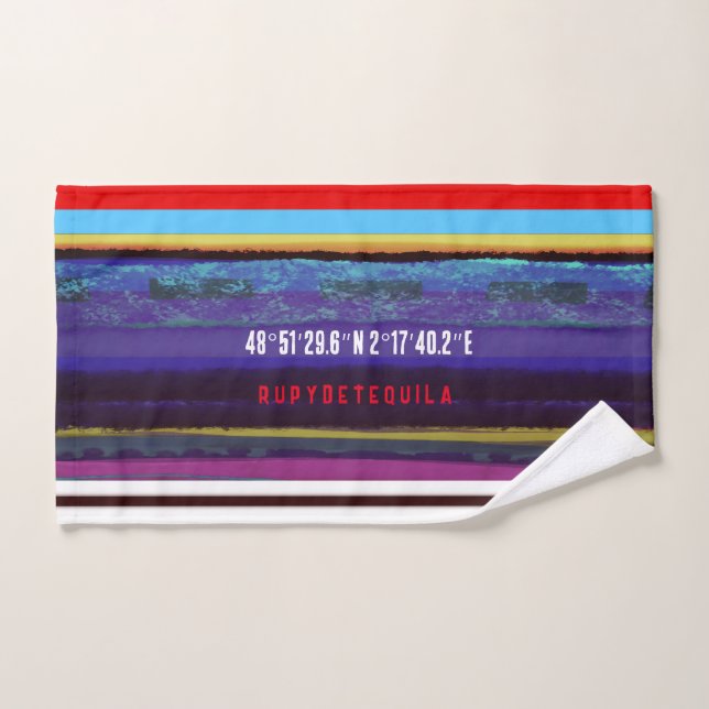 Stripe Retrolinien Horizontal handbemalt DIY Badhandtuch Set (Handtuch)