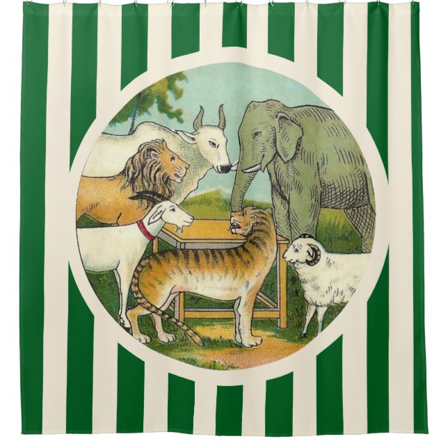 Striped Animal Menagerie Duschvorhang (Vorderseite)