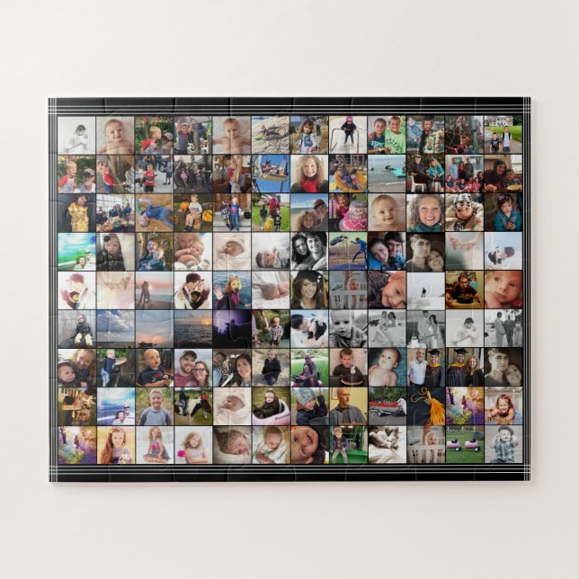 Striped Borders 80 Family Friends FotoCollage (Horizontal)