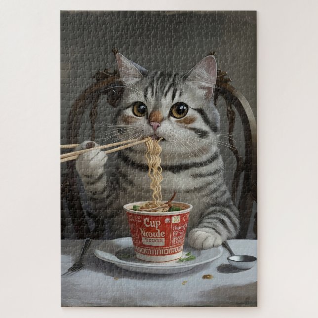 Striped Cat Spaß Cup Noodles (Vertikal)