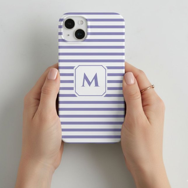 Striped Cell Phone Case with Decorative Monogram (Von Creator hochgeladen)