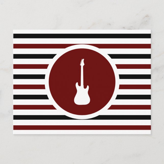 Striped Chic Electric Gitarre Postkarte (Vorderseite)