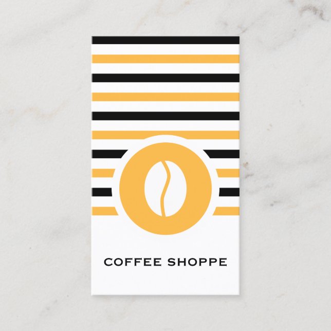 Striped chic Kaffeebar Visitenkarte (Vorderseite)