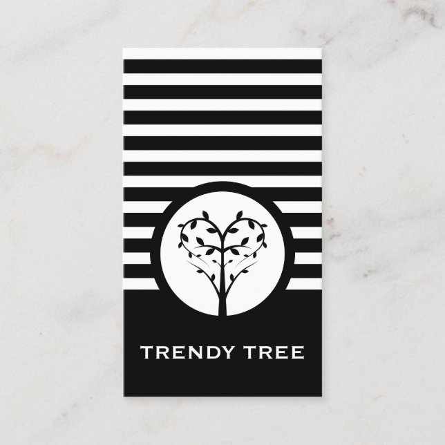 Striped Chic Tree Visitenkarte (Vorderseite)