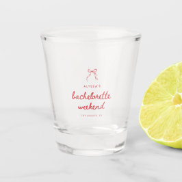 Striped Coquette Bow Bachelorette Weekend Schnapsglas