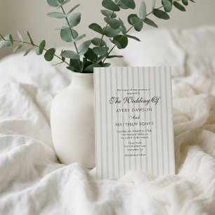 Striped Country Club Style Sage Hochzeit Einladung