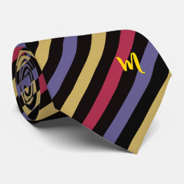Striped Elegance: Personalisierte Initials Neck Ti Krawatte