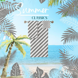 Striped grau badhandtuch set