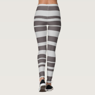 Striped Grey Summer Women's Clothing Leggings