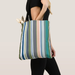 Striped Grocery Shopping Tote Bag Tasche