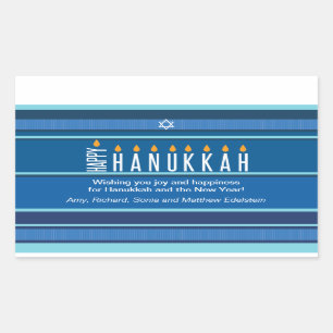 Striped Hanukkah Candles Rechteckiger Aufkleber