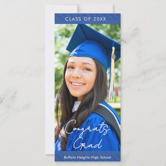 Striped High School Graduation Party Invitation (Vorderseite)