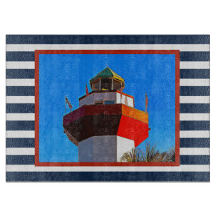 Striped Hilton Head Island Harbour Town Leuchtturm Schneidebrett