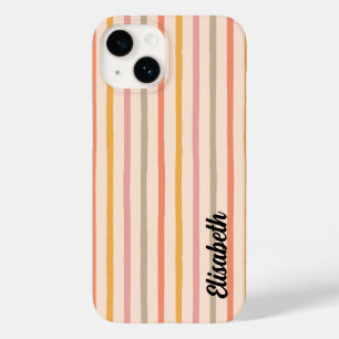 Striped iPhone Case mit Name Benutzerdefinierter