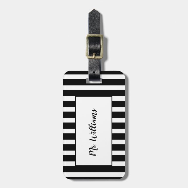 Striped Mr. Luggage Tag Gepäckanhänger (Vorderseite vertikal)
