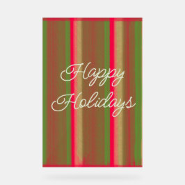 Striped Painting Happy Holidays Acrylschild