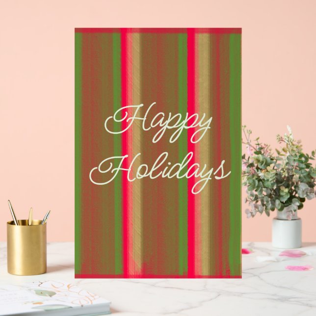 Striped Painting Happy Holidays Acrylschild (Hochzeit)