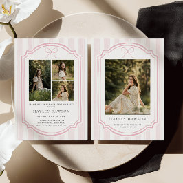 Striped Photo Graduation Party Invite Announcement Einladung
