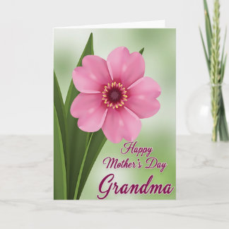 Striped Pink Blossom Message Card Karte