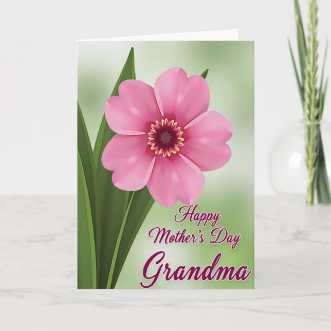 Striped Pink Blossom Message Card Karte (Vorderseite)