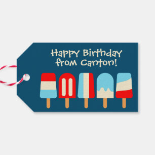 Striped Popsicles - Personalisierte Geschenketiket Geschenkanhänger