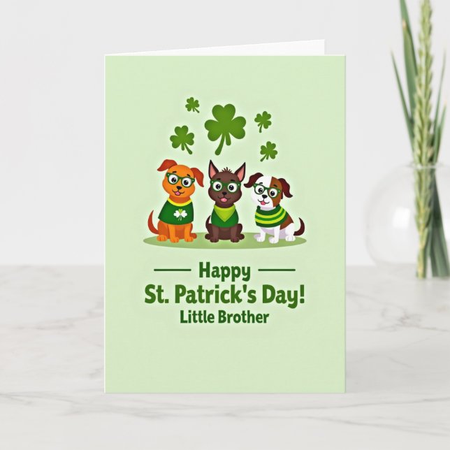 Striped Puppy Patrick Card Karte (Vorderseite)