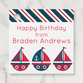 Striped Sailboats Geschenktasten Geschenkanhänger