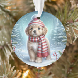 Striped Scarf Puppy & Candy Cane Glow 