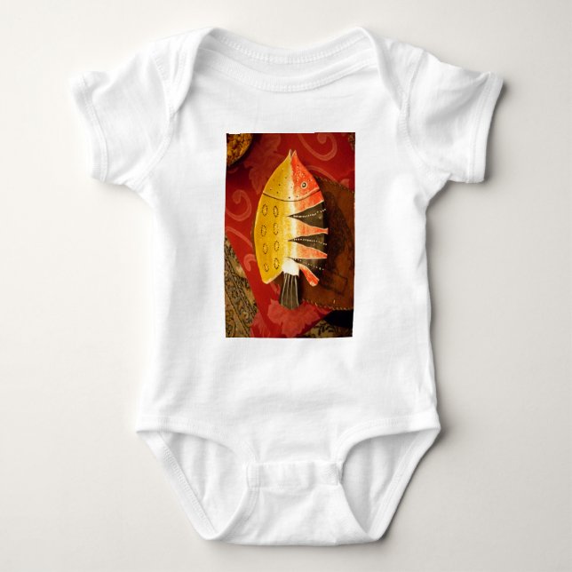 Striped Sensation Tiger Barb Fish Art Print Baby Strampler (Vorderseite)