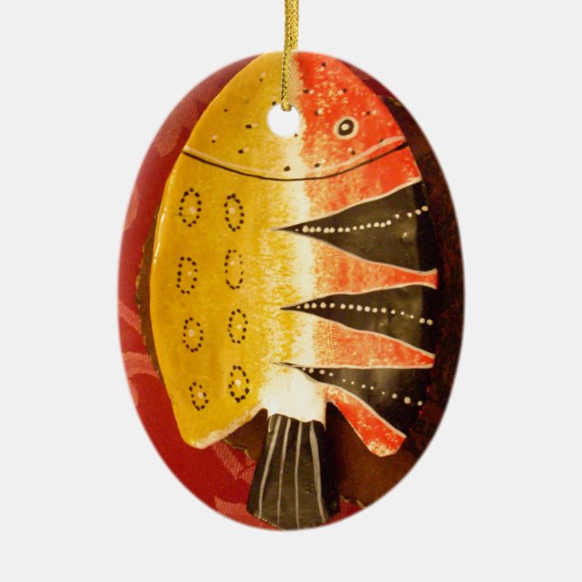 Striped Sensation Tiger Barb Fish Art Print Keramikornament (Vorne)