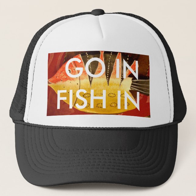 Striped Sensation Tiger Barb Fish Art Print Truckerkappe (Vorderseite)