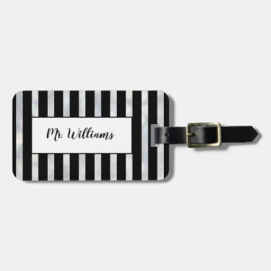 Striped Silver Mr. Luggage Tag Gepäckanhänger
