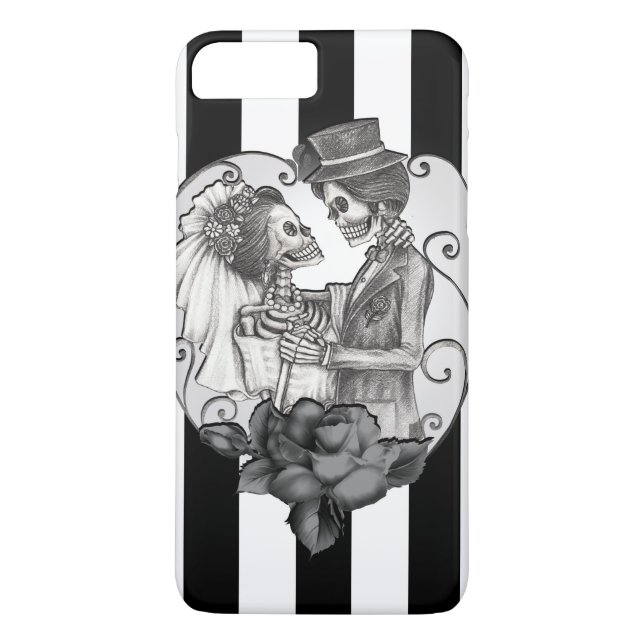 Striped Skeleton Liebe Paare Ehetanz Case-Mate iPhone Hülle (Rückseite)
