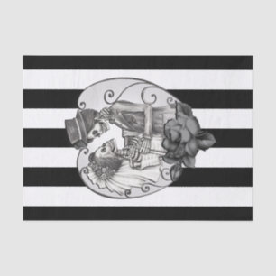 Striped Skeleton Liebe Paare Ehetanz Seidenpapier