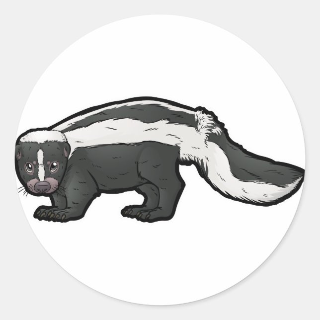 Striped Skunk Runder Aufkleber (Vorderseite)
